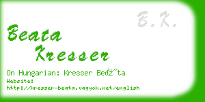 beata kresser business card